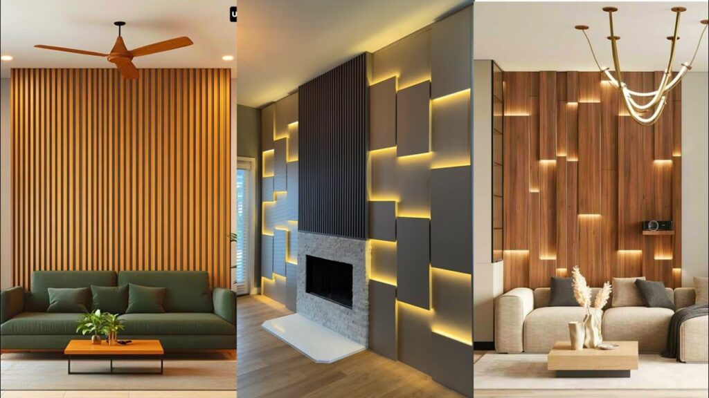 Custom panelled feature wall installation in a modern Dublin home interior