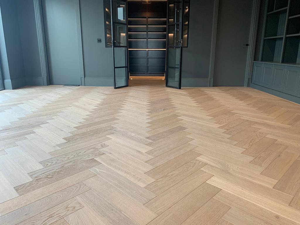 Professional wooden flooring services in a Dublin home
