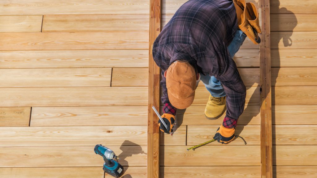 : Outdoor timber decking installed by carpenter in Dublin garden