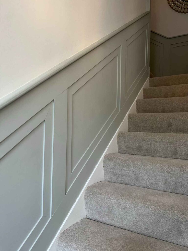 : Custom wall paneling installed in a Dublin home